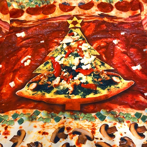 Ugly Christmas Pizza Sweatshirt Extra Cheese! - Picture 13 of 14